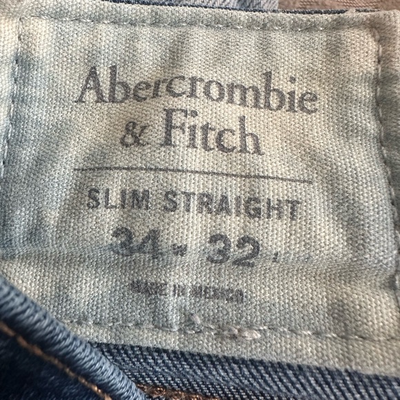 Abercrombie & Fitch Men's Slim Straight Men's Jeans with Stretch 34x32. - Picture 3 of 5